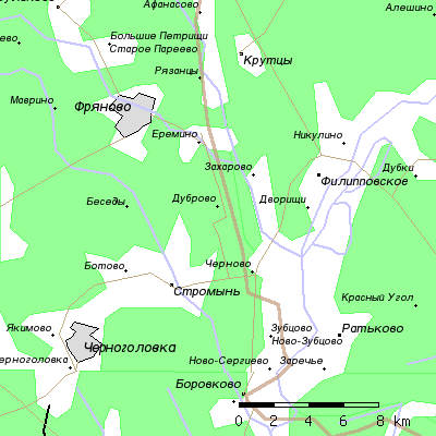 GPS - карта Дуброво, Московской области, Ногинского района